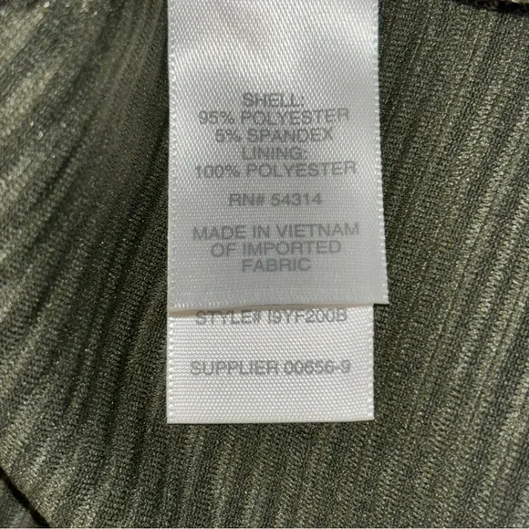 Bisou Bisou Green Ribbed Sleeveless Sheath Dress Lace Up Grommet Detail Sz 12 - Picture 8 of 12